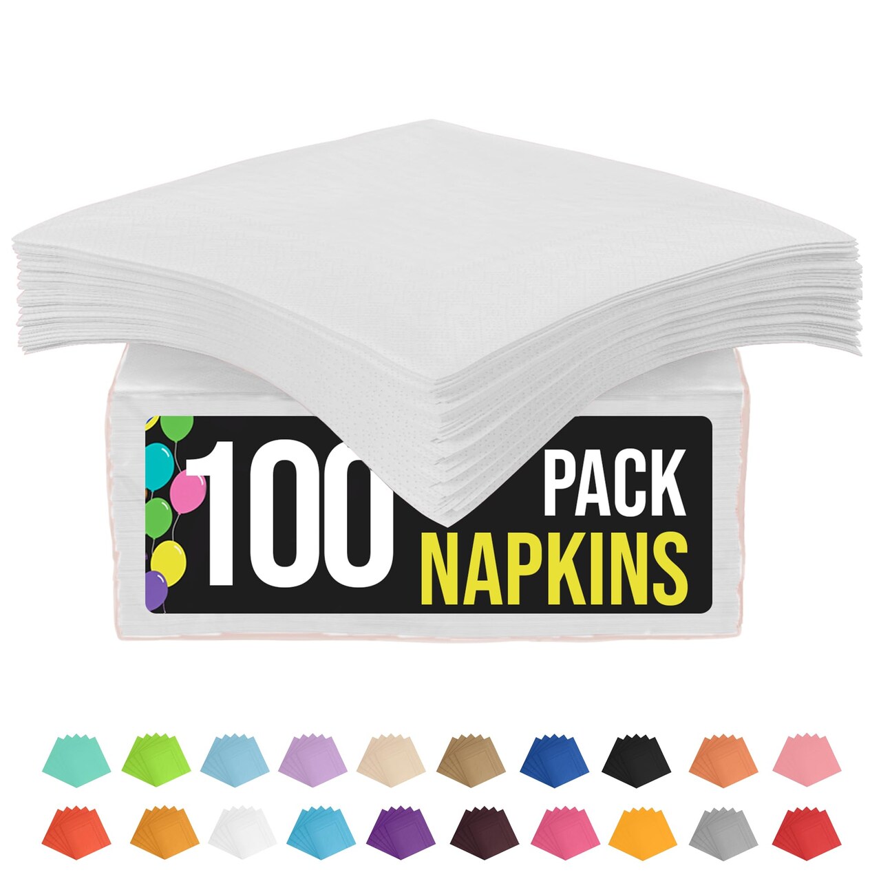 Party Solids Paper Napkins Disposable Everyday 100 Pcs 2 Ply Napkins Paper Everyday For Parties & Party Supplies